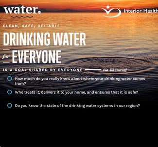 Interior Health Website with an interactive Water Advisory map, educational videos and reports.