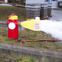 Flushing through fire hydrant