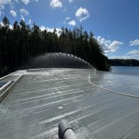 bozz mini sprinkler protecting roof of water treatment facility
