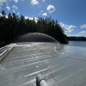 bozz mini sprinkler protecting roof of water treatment facility